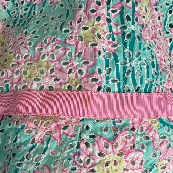 Vintage Lilly Pulitzer Floral Pastel Pink and Green Mini Dress - Picture 3 of 12